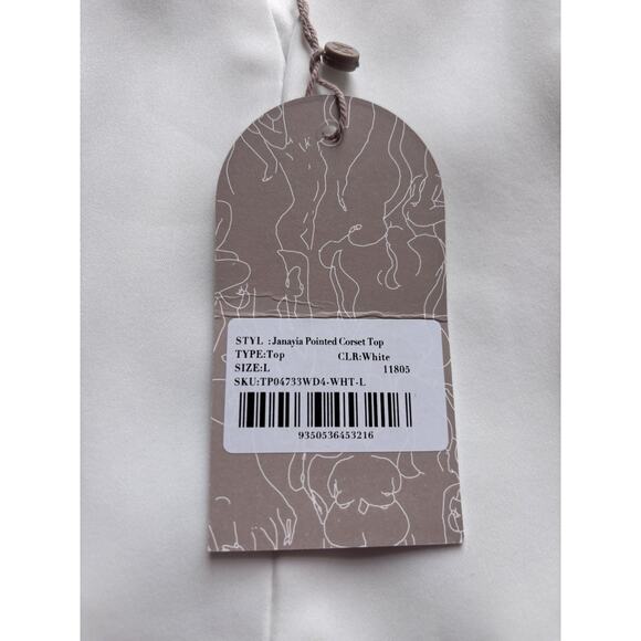 Meshki White Corset L Bustier Top NWT Going Out Feminine Coquette Flirty - Picture 9 of 11